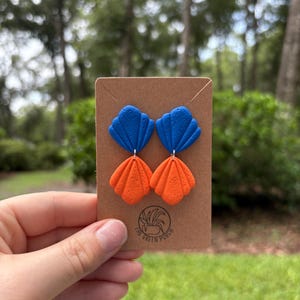 GATOR SHELL DANGLES || University of Florida || Gators Earrings || Handmade Clay Earrings || Gainesville || Gift for Florida Gator Students