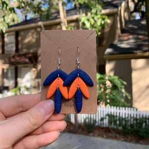 GAME DAY HOYAS || Auburn Tigers || Houston Astros || Navy Blue & Orange Earrings || Game Day Earrings