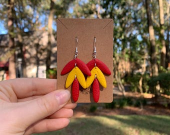 GAME DAY HOYAS || Kansas City Chiefs || San Francisco 49ers || Florida State Seminoles || Red and Yellow Earrings