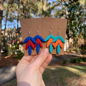 CUSTOM TEAM HOYAS || School Color Earrings || Game Day Earrings || Custom Team Color Earrings || Back to School || Handmade Earrings