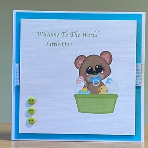 New Baby Card, Handmade - New Baby Boy Card - New Baby Girl Card - Card For Baby Boy - Card For Baby Girl - Cute New Baby Card