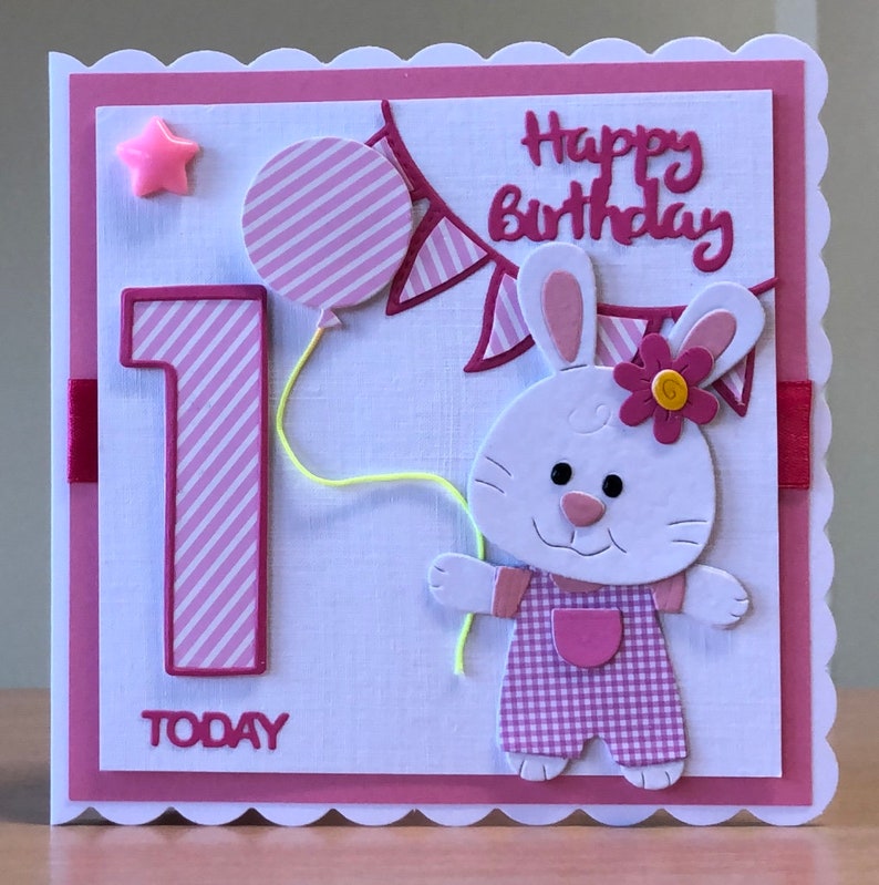 First Birthday Card Handmade 1st Birthday Card Giraffe | Etsy
