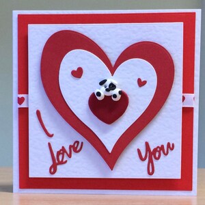 Valentines Card, Handmade Cute Dog / Puppy Valentine Card Valentine ...