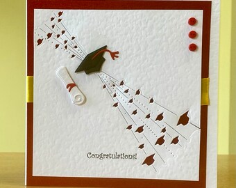 Graduation Card, Handmade - Exam Congratulations Card - Congratulations Card - Handmade Card For Passing Exams - Well Done Card, Handmade