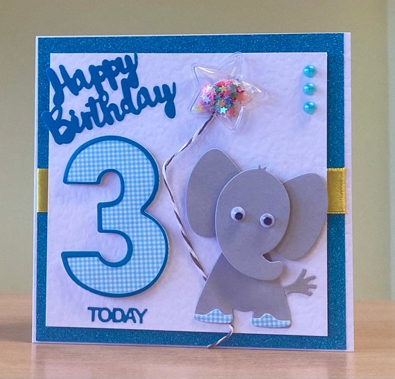 Elephant 3 Today Birthday | Greeting Card Elephant 3 Today Birthday | Greeting Card