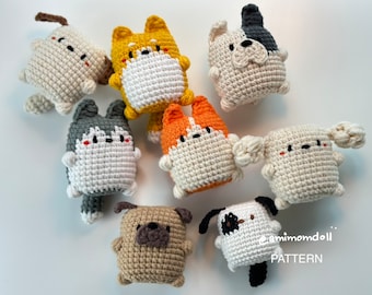 Dog crochet patterns/ dog keychain patterns/ dog amigurumi 8 puppy patterns