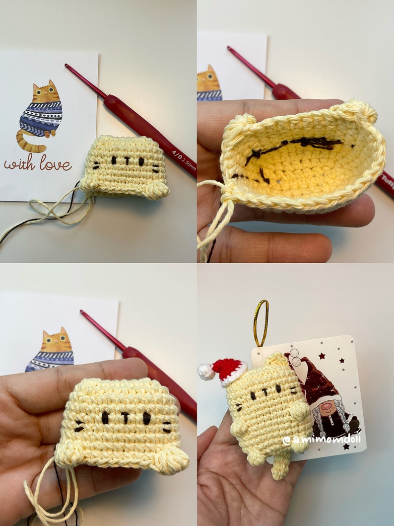 Flat Flat pattern ver. 1/cat pattern, cat amigurumi, Pattern 7 kitten key chain image 4