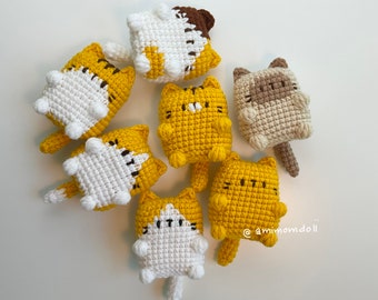 Flat Flat pattern ver. 1/cat pattern, cat amigurumi, Pattern 7 kitten key chain