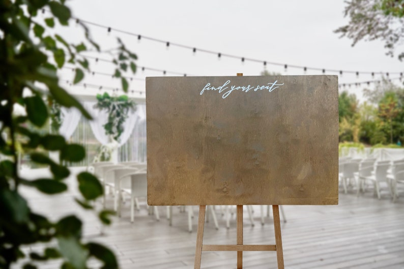 Find Your Seat Handcrafted Wedding Sign // Handpainted Wedding Seating Sign // Seating Chart Sign image 2
