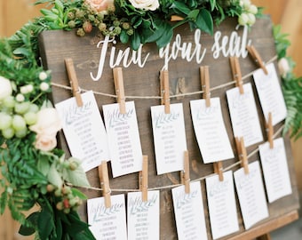 Find Your Seat Handcrafted Wedding Sign // Handpainted Wedding Seating Sign // Seating Chart Sign