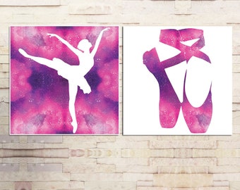 Ballerina Nursery Wall Art, Ballet Dance Studio Decor, Ballerina Birthday Party Decoration, Watercolor Ballerina Dancers, Digital Download