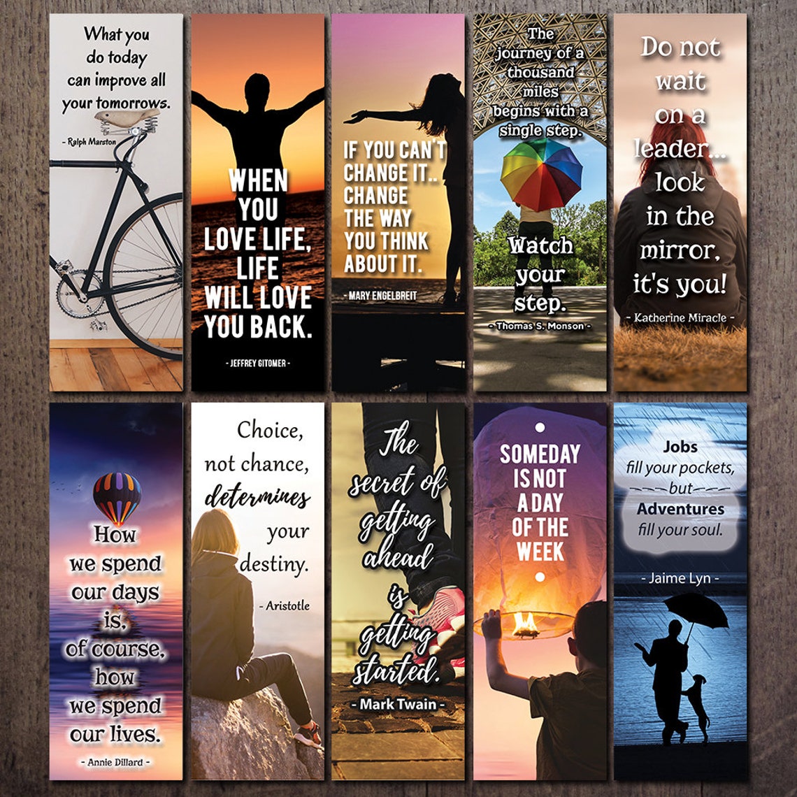10 Bookmark Printable Bookmark With Quote Bookmarks For Etsy