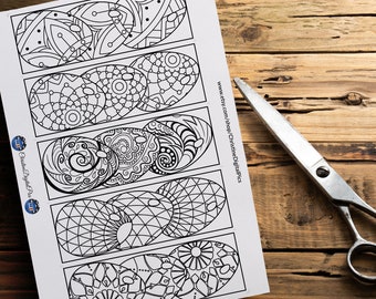 Easter Coloring Bookmark For Adults And For Kids, Easter Coloring Pages Christian, Digital Easter Egg Mandala For Coloring