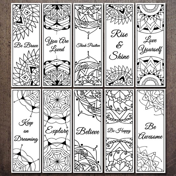 thinking positive printable bookmark motivation bookmark etsy