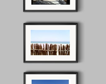 5x7 Beach Print Download, Beach Photography, Printable Beach House Decor, Set of 3 Beach Hut Prints To Download, Beach Postcard