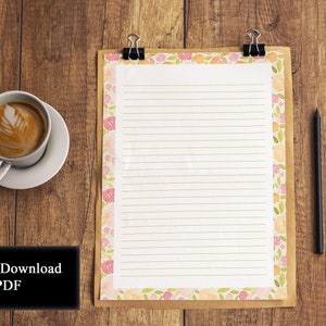 Decorative Writing Paper, Printable Lined Paper for Kids, Blank Note ...