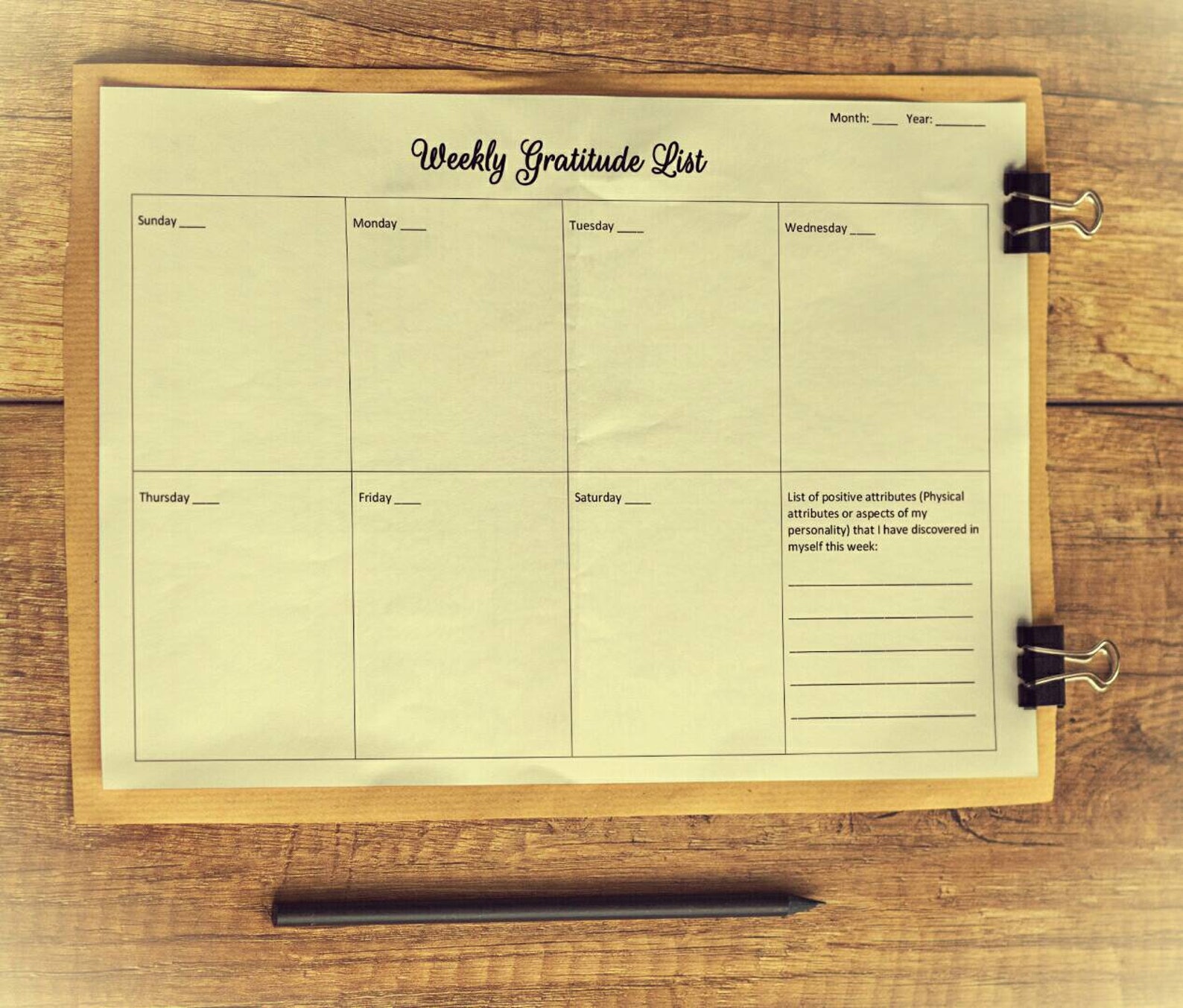 Gratitude Planner Printable Positive Journal 2020 Planner Etsy