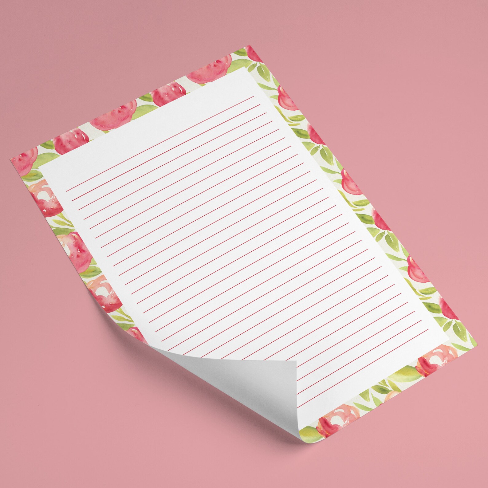 5 Bordered Writing Papers, Journal Paper Template, Lined Writing Pages