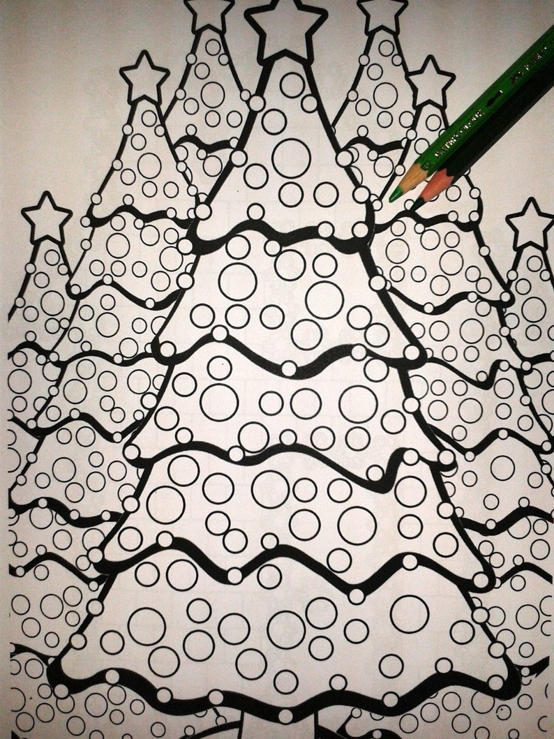 Christmas coloring page holiday coloring Christmas activity | Etsy