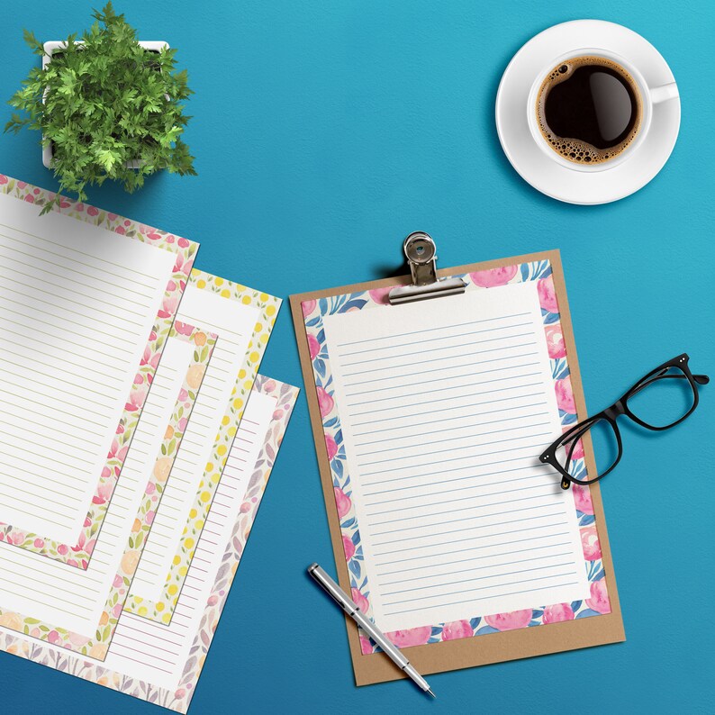Decorative Writing Paper Printable Lined Paper for Kids - Etsy