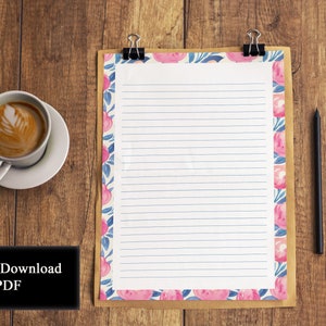 Decorative Writing Paper, Printable Lined Paper for Kids, Blank Note ...