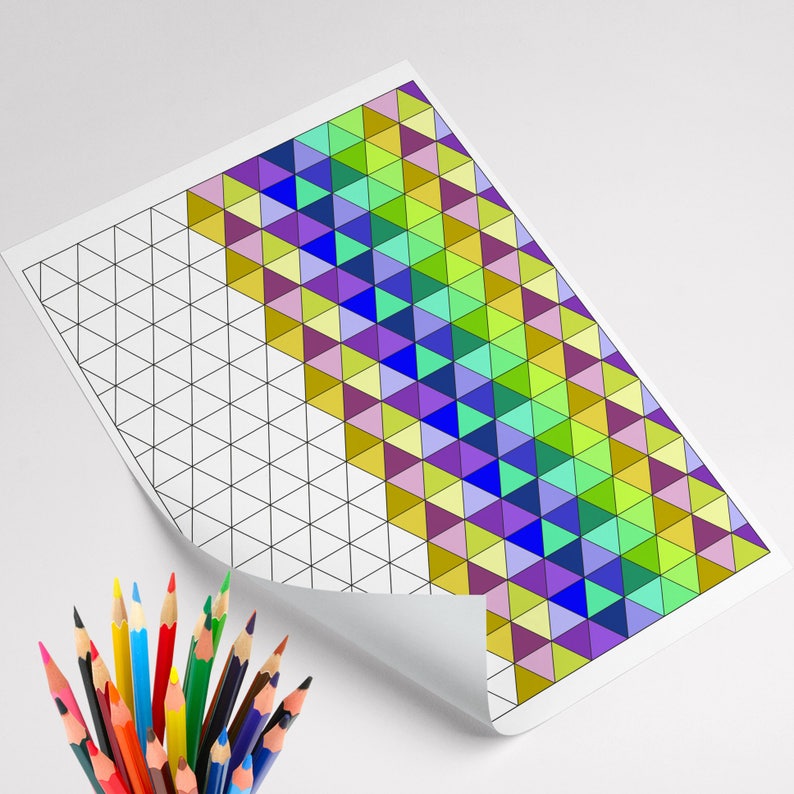 Printable Triangles Coloring Page, Triangles Shape Prints, Geometric