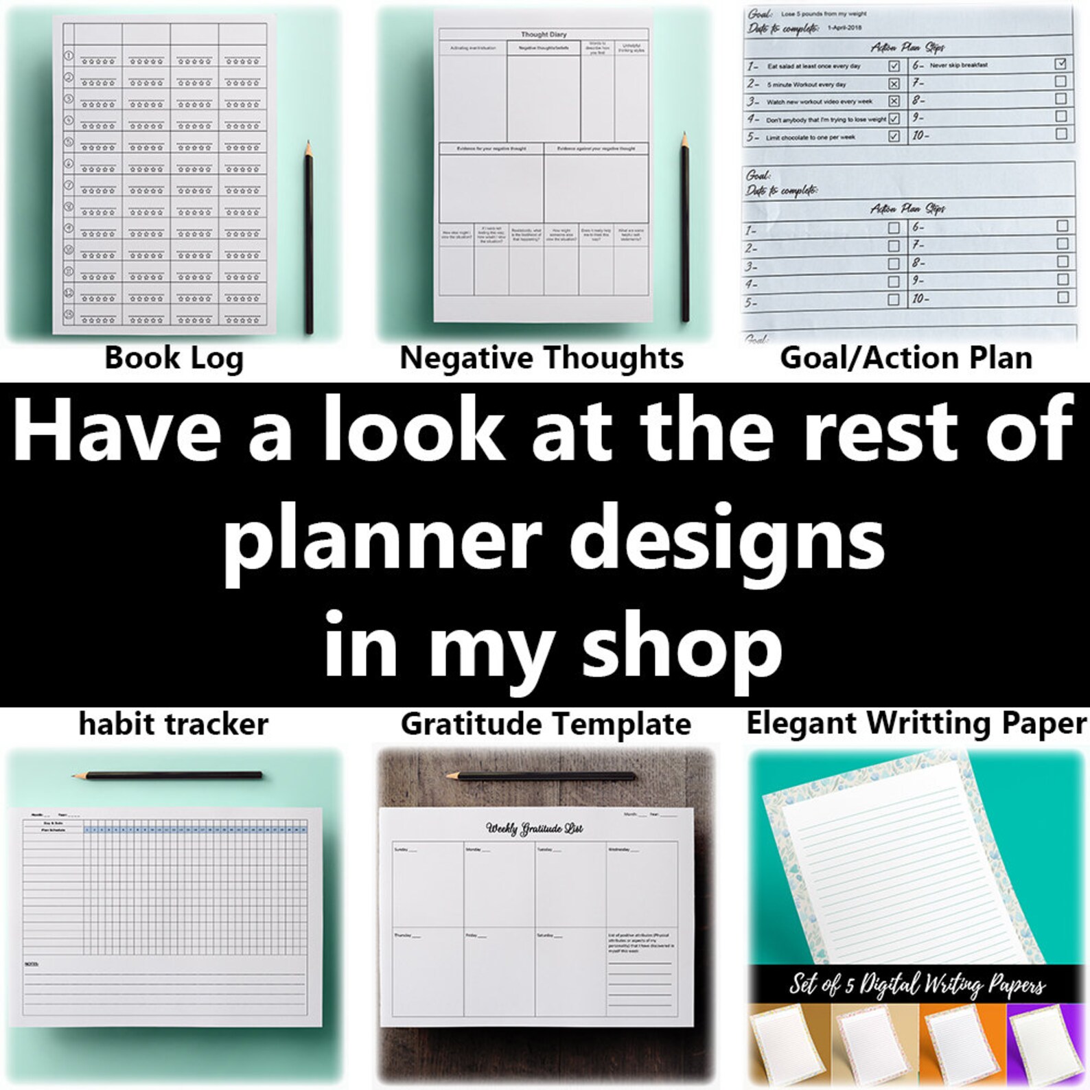 Negative Thoughts Diary Digital Journal Thoughts Organizer Etsy