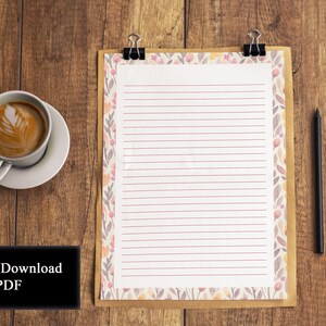 Decorative Writing Paper, Printable Lined Paper for Kids, Blank Note ...