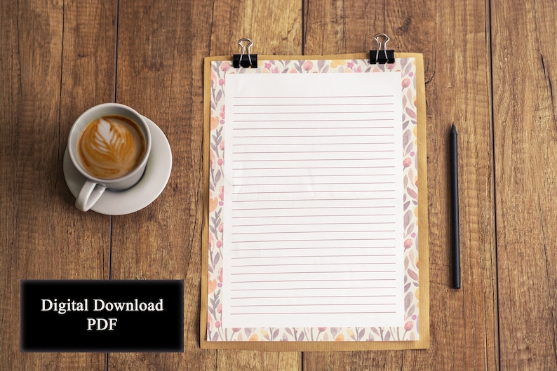 Decorative Writing Paper, Printable Lined Paper for Kids, Blank Note ...