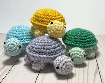 Ladda ner virkmönster för amigurumi av liten sköldpadda i PDF-format