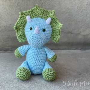 Dinosaur Triceratops Crochet Pattern PDF Download