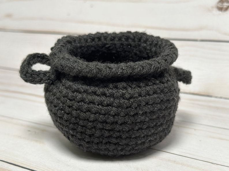 Mini Crocheted Candy Cauldron Halloween PDF Crochet Pattern Download image 2