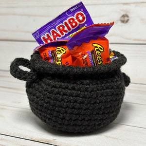 Mini Crocheted Candy Cauldron Halloween PDF Crochet Pattern Download image 4