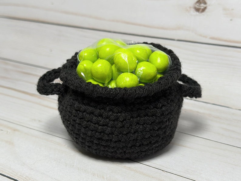 Mini Crocheted Candy Cauldron Halloween PDF Crochet Pattern Download image 3