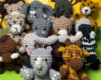 Amigurumi Safari Animals Crochet Patterns: 13 Tiny Animal Designs (PDF Download)