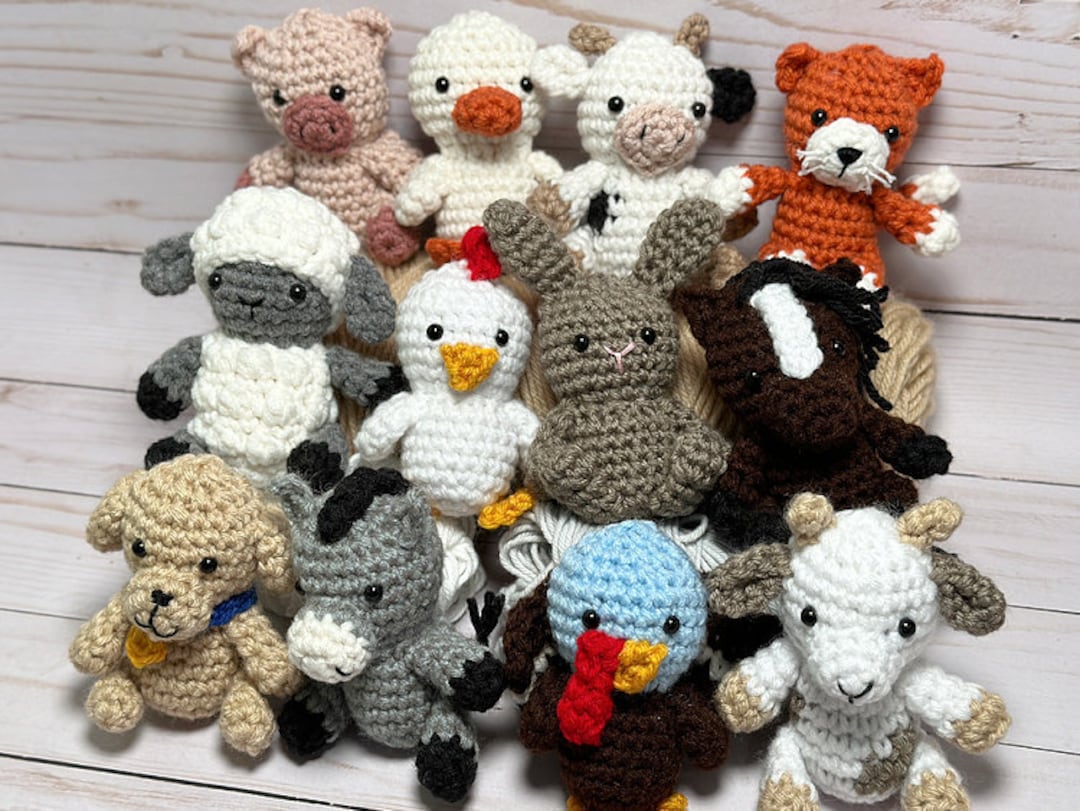 Mini Amigurumi Farm Animals Ebook 12 Crochet Patterns for Little Farm