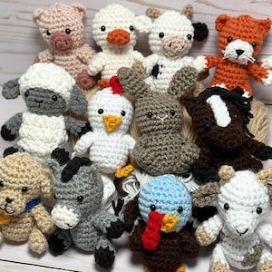 Mini Amigurumi Farm Animals Ebook 12 Crochet Patterns for image 1