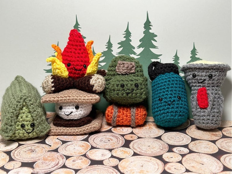 Mini Amigurumi Camping Trip Ebook 12 Crochet Patterns for Camping Themed Amigurumi PDF Download image 4