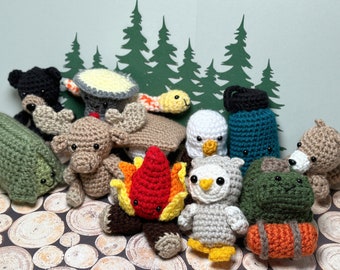 Mini Amigurumi Camping Trip Ebook 12 Crochet Patterns for Camping Themed Amigurumi PDF Download