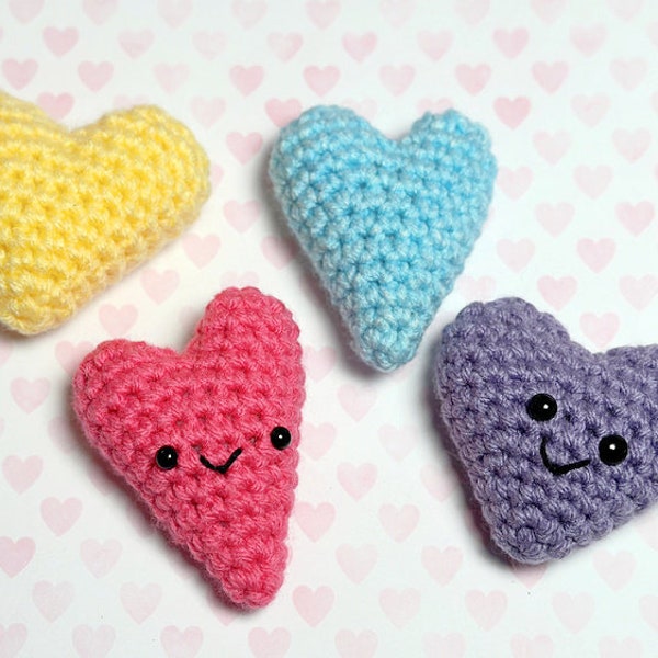 Pocket Size Puffy Hearts Crochet Pattern PDF Download