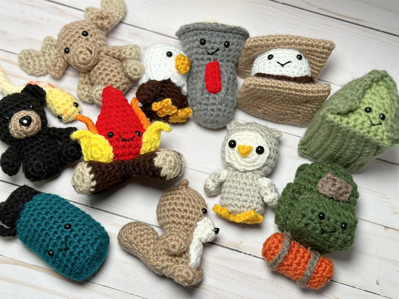 Mini Amigurumi Camping Trip Ebook 12 Crochet Patterns for Camping Themed Amigurumi PDF Download image 2