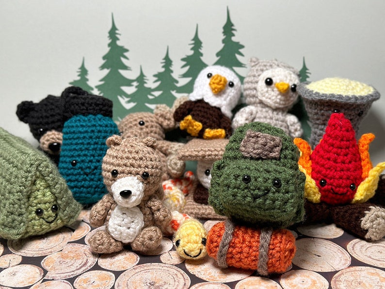 Mini Amigurumi Camping Trip Ebook 12 Crochet Patterns for Camping Themed Amigurumi PDF Download image 8