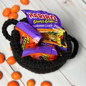 Mini Crocheted Candy Cauldron Halloween PDF Crochet Pattern Download image 5