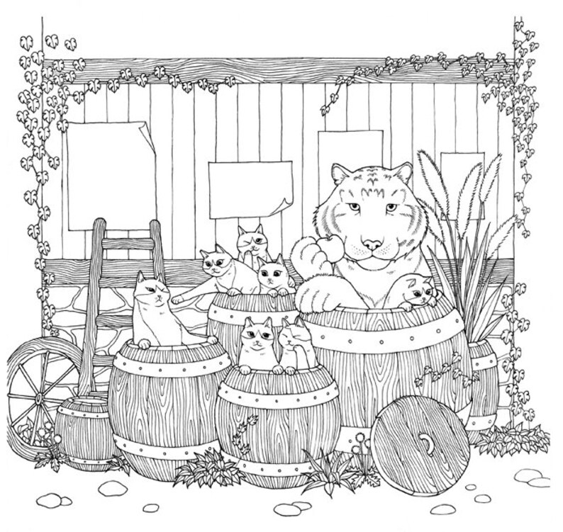 Download Cat Coloring Therapy Vol.2 Cat Coloring Book by Grace J | Etsy