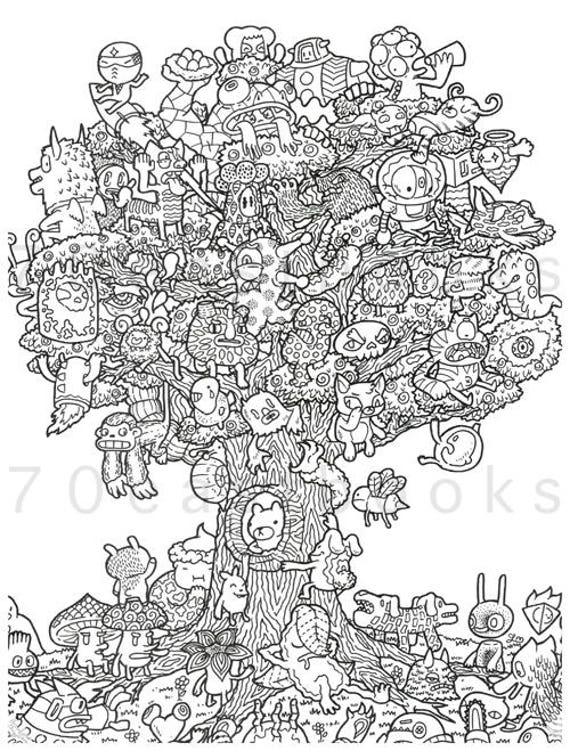 Doodle Fusion Coloring Book For Adult Zifflins A Zifflin Illustrated By Irvin Ranada