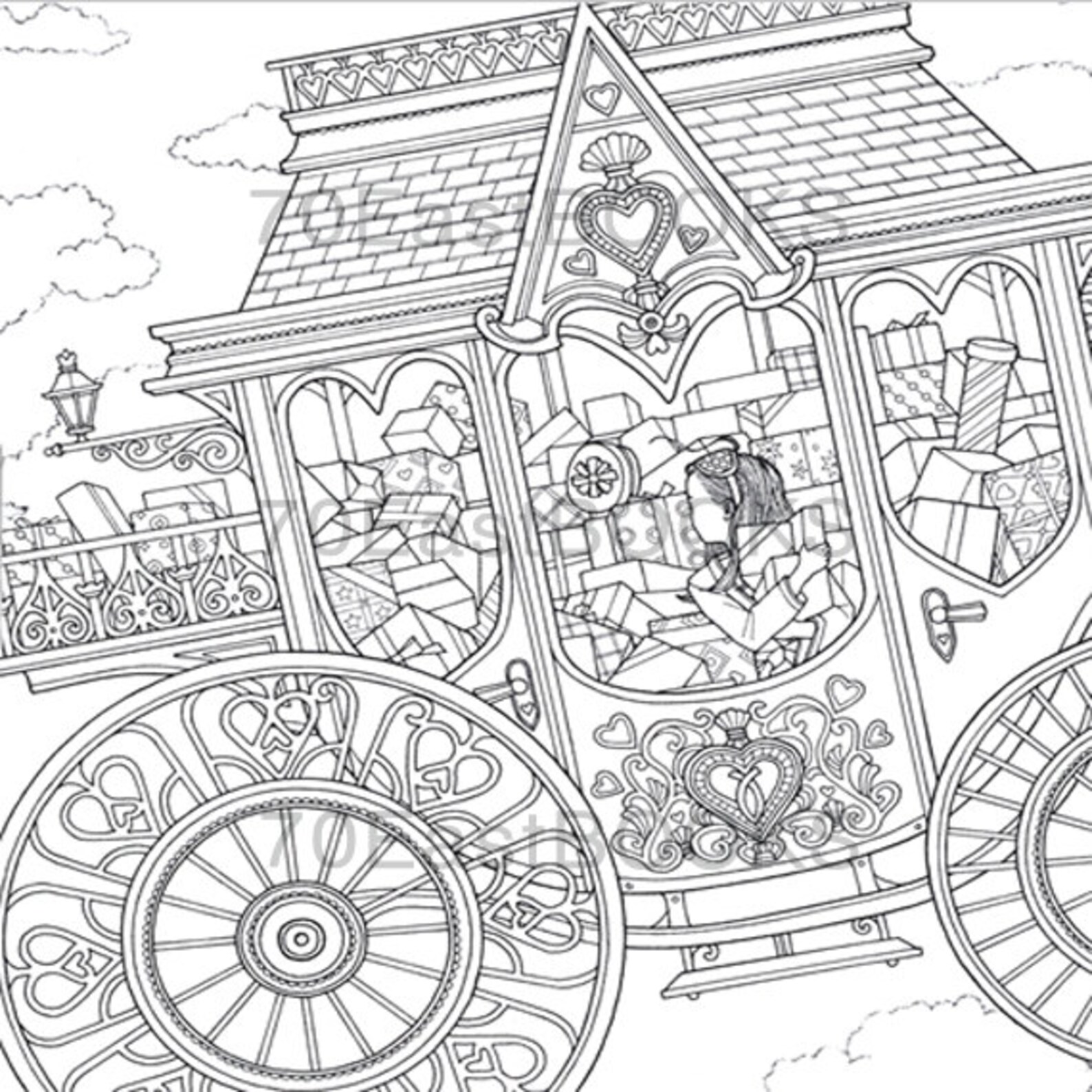The Night Voyage The Present Coloring Book by Daria Song Etsy