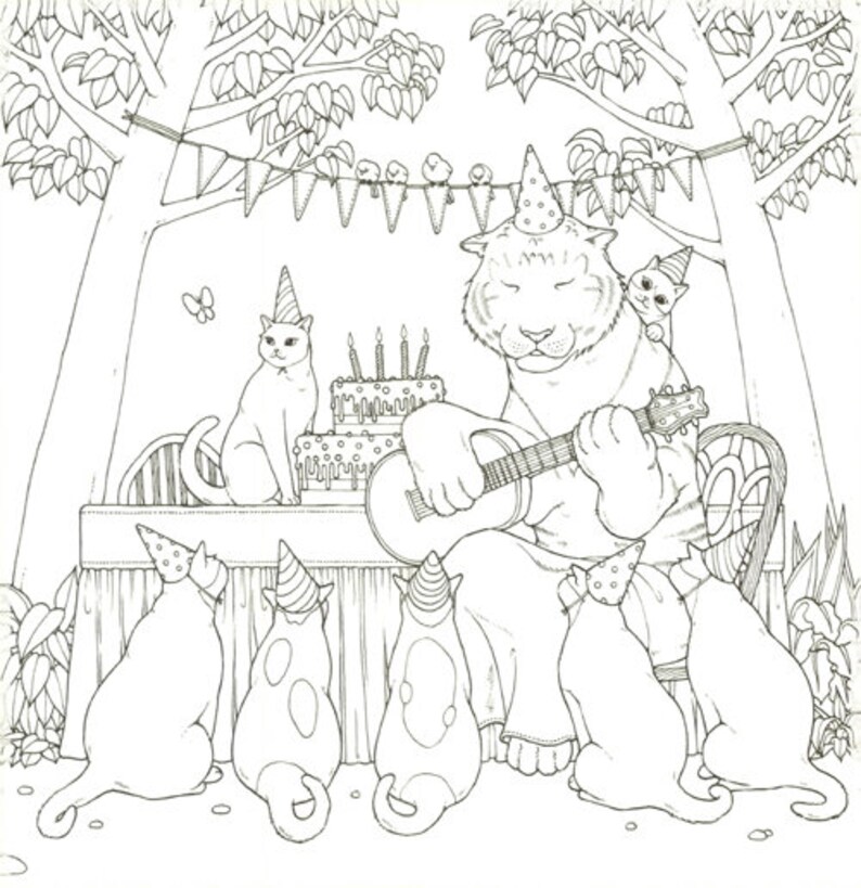 Download Cat Coloring Therapy Vol.2 Cat Coloring Book by Grace J | Etsy