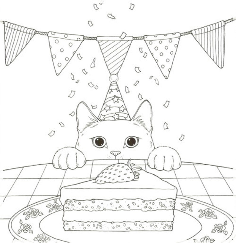 Download Cat Coloring Therapy Vol.2 Cat Coloring Book by Grace J | Etsy