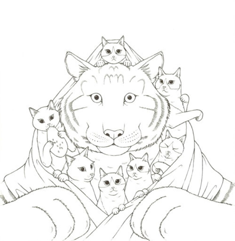 Download Cat Coloring Therapy Vol.2 Cat Coloring Book by Grace J | Etsy