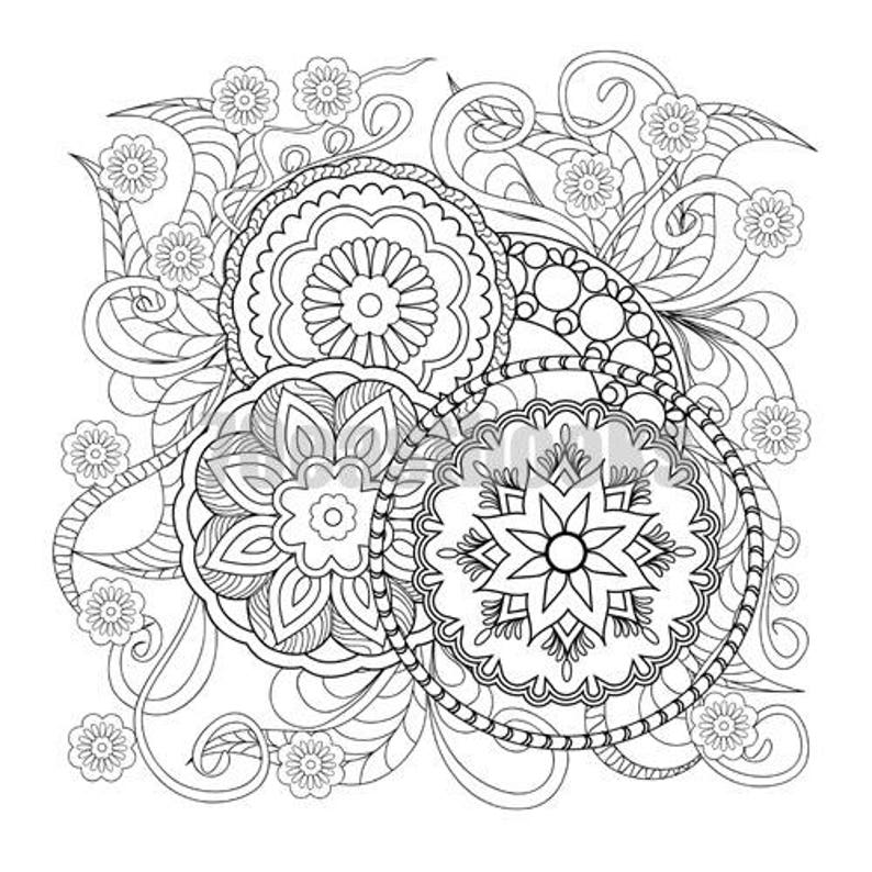 100 Mandala Coloring Book Korean Mandala Colouring Book | Etsy